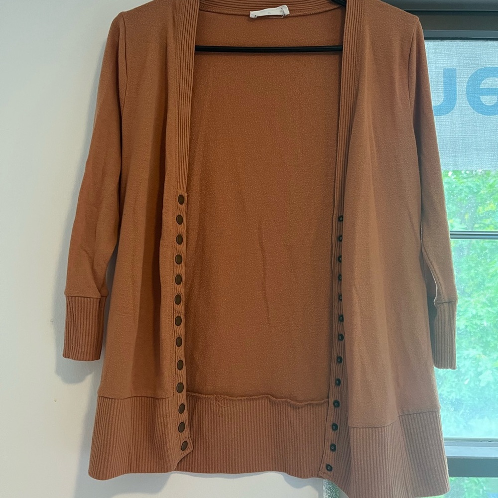 Women's Burnt Orange Cardigan Sweater